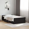 vidaXL Cama con cajones madera de ingenier&iacute;a negra 75x190 cm