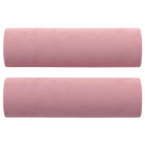 vidaXL Cojines decorativos 2 uds terciopelo rosa 15x50 cm