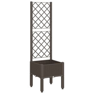 vidaXL Jardinera con enrejado PP marr&oacute;n 40x40x142 cm