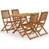vidaXL Set comedor de jard&iacute;n plegable 5 piezas madera maciza de acacia