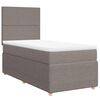 vidaXL Cama box spring con colch&oacute;n tela gris taupe 100x200 cm