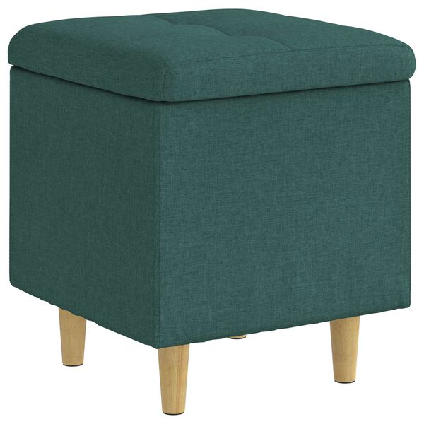 vidaXL Otomano de almacenamiento Verde oscuro 40 x 40 x 45 cm tela