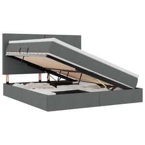vidaXL Cama con almacenamiento y LED con LED Gris oscuro 180 x 200 cm