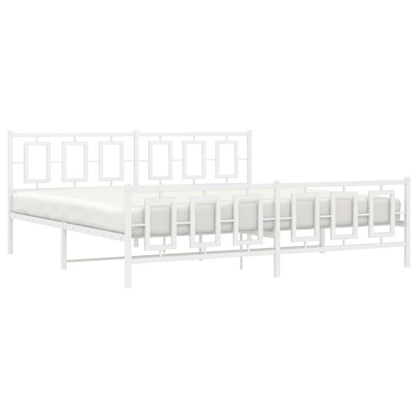 vidaXL Estructura cama sin colchón con estribo metal blanco 200x200 cm
