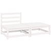 vidaXL Set de sal&oacute;n de jard&iacute;n de 2 piezas blanco madera maciza de pino