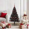 vidaXL &Aacute;rbol de Navidad Artificial Preiluminado Negro 120 cm PVC