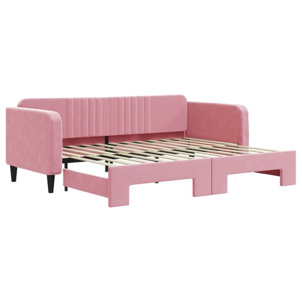 vidaXL Sofá cama nido terciopelo rosa 90x200 cm