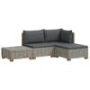 vidaXL 4 uds. Conjunto de Lounge de Rat&aacute;n con Cojines GENDT Gris Kubu