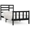 vidaXL Estructura de cama madera maciza negro 90x200 cm