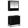 vidaXL Juego de muebles de ba&ntilde;o 2 uds. Roble Negro 65 x 33 x 60 cm