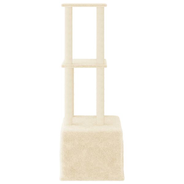 vidaXL Rascador para gatos con postes de sisal color crema 133,5 cm