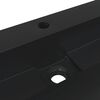 vidaXL Lavabo de fundición de mineral/mármol negro mate 120x46x11 cm