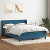 vidaXL Cama box spring con colch&oacute;n terciopelo azul oscuro 160x220 cm