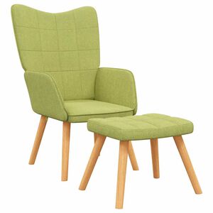 vidaXL Silla de relajaci&oacute;n con taburete de tela verde