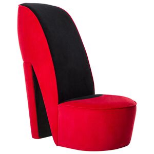 vidaXL Sill&oacute;n con forma de zapato de tac&oacute;n terciopelo rojo