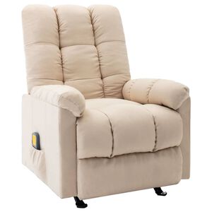 vidaXL Sill&oacute;n de masaje reclinable de tela crema