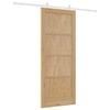 vidaXL Puerta Corredera Marrón 83 x 202 cm Madera de pino macizo