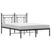 vidaXL Estructura cama sin colch&oacute;n con cabecero metal negro 140x190 cm