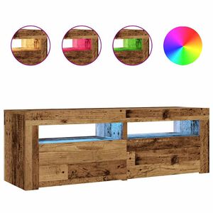 vidaXL Mesitas de noche con luces LED 2 uds madera vieja 60x35x40 cm