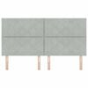 vidaXL Cabecero con cabecera Gris claro 180 cm Terciopelo