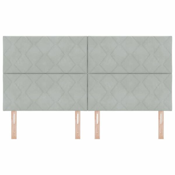 vidaXL Cabecero con cabecera Gris claro 180 cm Terciopelo