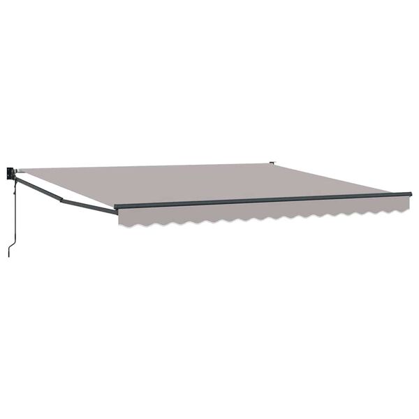 vidaXL Toldo Retr&aacute;ctil Manual Gris Claro 400 x 300 cm tela