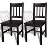 vidaXL Sillas de comedor 2 unidades madera de pino marr&oacute;n oscuro