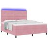 vidaXL Cama Box Spring LED con colch&oacute;n Rosa 180 x 200 cm tela