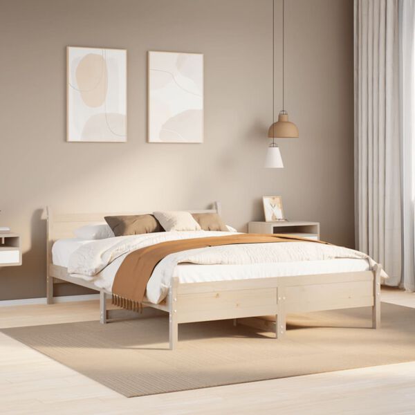 vidaXL Estructura de cama sin colchón madera maciza de pino 120x190 cm