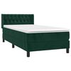 vidaXL Cama box spring con colch&oacute;n terciopelo verde oscuro 90x190 cm