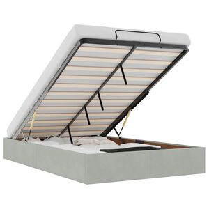 vidaXL Estructura de cama otomana sin colch&oacute;n terciopelo gris claro