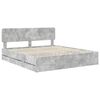 vidaXL Estructura de cama con cabecera Gris Concreto 200 x 200 cm