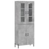 vidaXL Aparador alto madera contrachapada gris hormig&oacute;n 69,5x34x180 cm