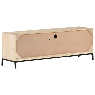 vidaXL Mueble para TV madera maciza mango y caña natural 120x30x40 cm