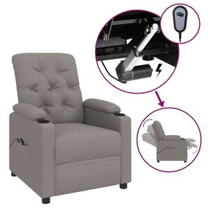 vidaXL Sill&oacute;n reclinable el&eacute;ctrico tela gris taup&eacute;