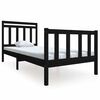 vidaXL Estructura de cama individual de madera maciza negro 90x190 cm