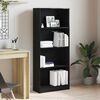 vidaXL Estante de libros Roble Negro 60 x 24 x 143 cm