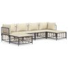vidaXL Juego de muebles de jard&iacute;n 6 pzas cojines antracita rat&aacute;n PE