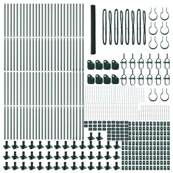 vidaXL Poste de Valla Verde 100 x 1,5 m (malla de 25 mm) Acero y PVC