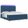 vidaXL Cama Box Spring LED con colch&oacute;n Azul 180 x 200 cm tela