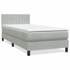 vidaXL Cama box spring con colch&oacute;n y LED terciopelo gris claro 100x220 cm
