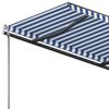 vidaXL Toldo de pie manual retr&aacute;ctil azul y blanco 300x250 cm