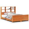 vidaXL Cama sin colch&oacute;n madera maciza pino marr&oacute;n cera 150x200 cm