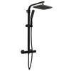 vidaXL Juego de ducha dual con mezclador y flexo negro