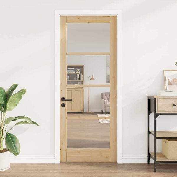 vidaXL Puerta Interior con Cristal ORKDAL Marrón 78 x 202 cm