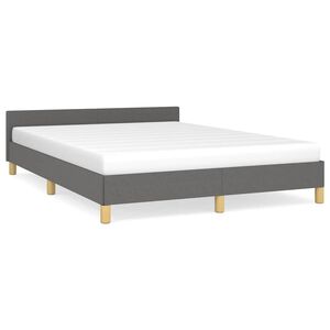 vidaXL Estructura de cama sin colchón tela gris oscuro 140x200 cm