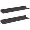 vidaXL Estante flotante 2 pcs Negro 40 x 8,5 x 2,5 cm Acero