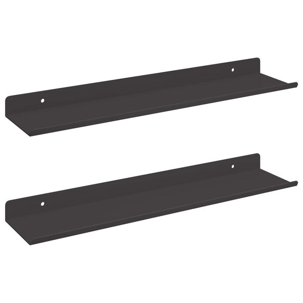 vidaXL Estante flotante 2 pcs Negro 40 x 8,5 x 2,5 cm Acero