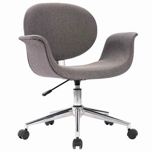 vidaXL Silla de comedor giratoria de tela gris