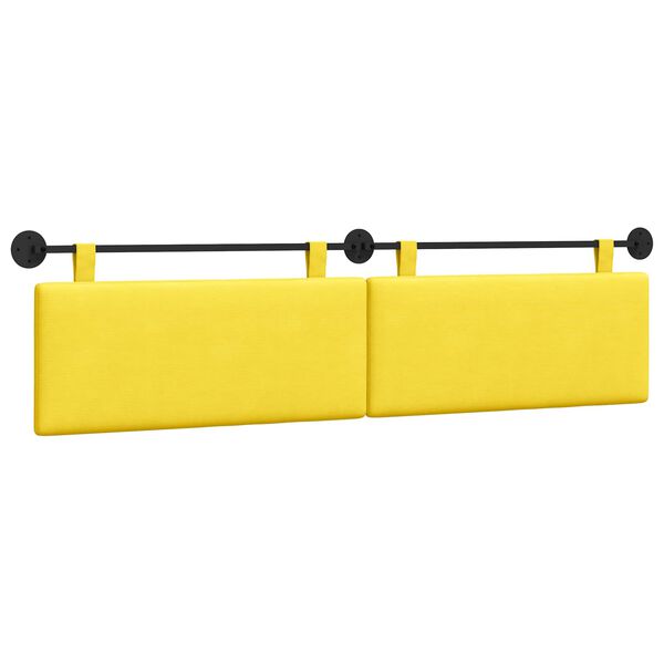 vidaXL Cabecera Colgante Amarillo Claro 210 x 55 x 5 cm Tela de Pana